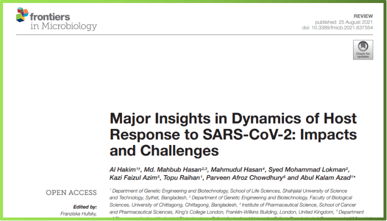 Major Insights in Dynamics of Host Response to SARS-CoV-2